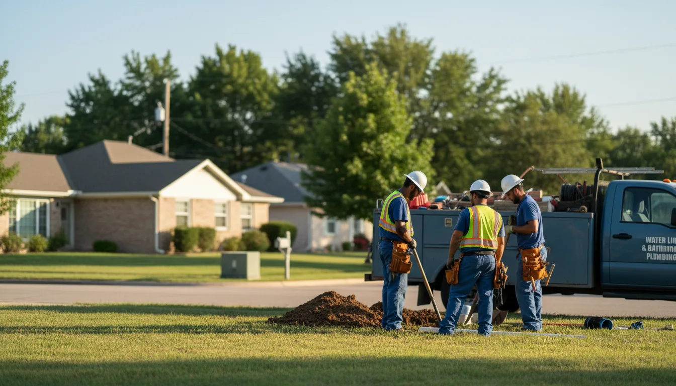 Residential water line and bathroom plumbing service in Harper, KS